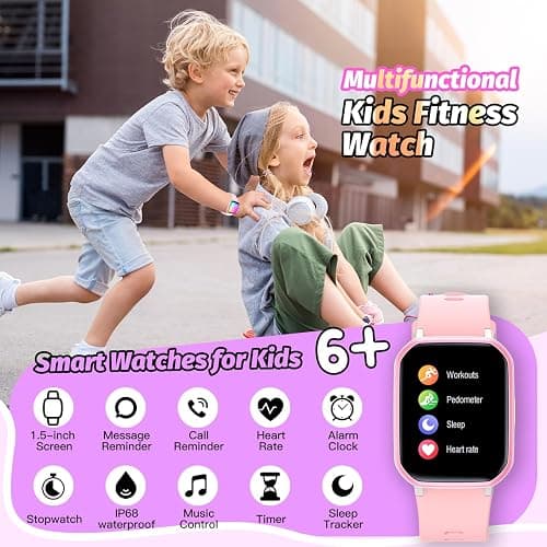 Kids Smart Watch for Girls,IP68 Waterproof Kids Fitness Tracker Watch with 1.5 Inch DIY Face,Heart Rate Sleep Monitor,19 Sport Modes,Calories Counter,Alarm Clock,Great Gifts for Children 6+ (PInk) thumbnail 3
