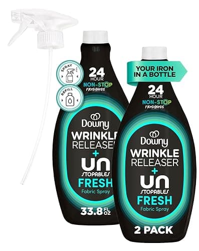 Downy Wrinkle Releaser Fabric Refresher Spray, Odor Eliminator, Ironing Aid and Anti Static Spray, Light Fresh Scent, 1L, Pack of 2 - Image 1
