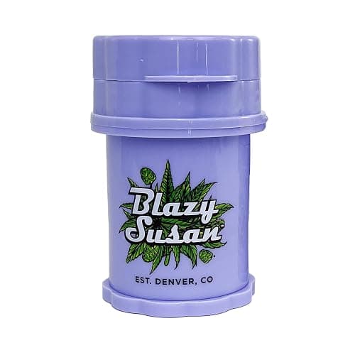 Blazy Susan Mini 4-Piece Herb Saver Grinder (Purple) - Purple thumbnail 2