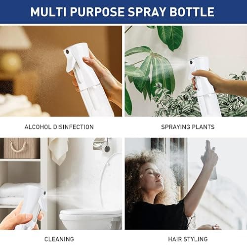 TANSHINE Continuous Hair Plant Mister Spray Bottle Fine Empty Small Mist Spray Bottles Mist Sprayer Water Alcohol Cleaning Spray Mist Bottle for Curly Hair Styling Products,Plants, 200ml,Clear thumbnail 5