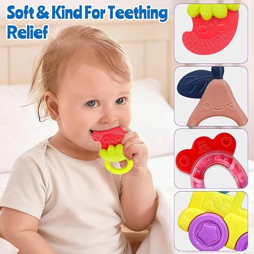 Baby Toys 0-6 Months - Baby Rattles Teething Toys 3-6 Month Infant Toys 6-12 Months Teether Toy 3 4 5 6 Month Old Newborn Essentials Must Haves Wrist Socks Toddler Stocking Stuffers Christmas Gifts thumbnail 4