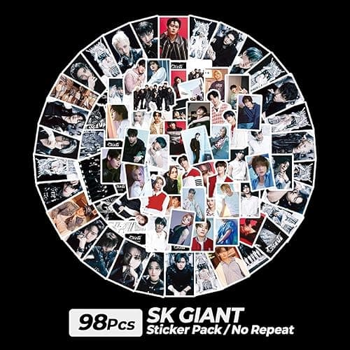 300PCS Stray-Kids Stickers Set, Cute Stickers for Door, Car, Skateboard, Cellphone for Fans (Black) thumbnail 3