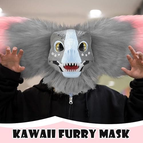 Seenelling 13 Pcs DIY Dino Mask Kit Hard Plastic Dinosaur Mask Furry Therian Dino Costume Kit Animal Dinosaur Party Costume thumbnail 3
