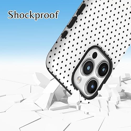 ZTOFERA Magnetic Case for iPhone 15, Polka Dot Phone Case Cute for Girl Women, Compatible with Magsafe, Hard PC+Soft TPU Protective Phone Cover for iPhone 15-White thumbnail 8