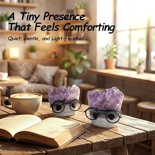 Estairkas Natural Crystal Hedgehog Pet Rock, Mystery Quartz Desk Decor | Punk crystal buddy for rock collectors, coworkers & friends; fun birthday desk accessory thumbnail 5