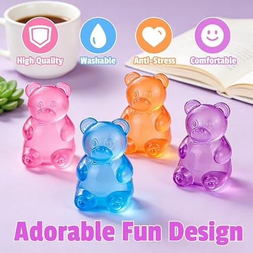 3Pcs Gummy Bear Toys,Stress Bear Squishy Balls,Sugar Filled Squishy Toys,Anxiety Relief & Focus Toy, Anxiety Relief Toys for Office & Party Favors, Christmas Halloween Easter Gifts thumbnail 5