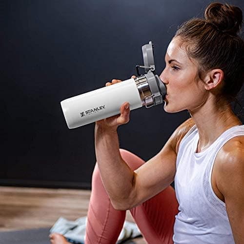 Stanley Quick Flip GO Water Bottle 24 oz | Push Button Lid | Leakproof and Packable for Travel and Sports | Insulated Stainless Steel | BPA-Free | Polar thumbnail 2