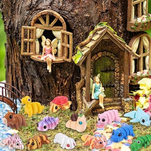 XIMISHOP 18Pcs 3D Printed Mini Animals，Cute Flexible Movable Joint 3D Printed Animal Fidget Toy for Home Office Desk Decoration Kids Party Favors Toys thumbnail 7