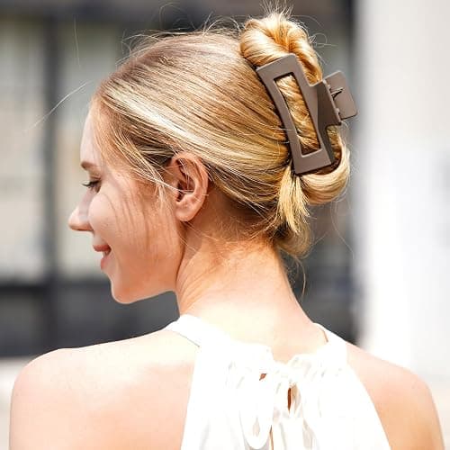 MAORULU Large Hair Claw Clips for Thick Hair, Banana Clips with Strong Hold for Women and Girls, Brown 1 thumbnail 2