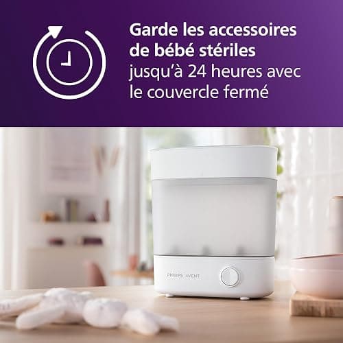 Philips Avent - Stérilisateur électrique à vapeur Premium, stérilisation en 10 minutes des biberons (modèle SCF291/00) thumbnail 4