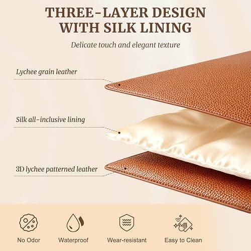 MaqSacion Makeup Bag Vanity Case for Women Leather Cosmetic Bag Makeup Organizer Case Portable Travel Toiletry Bag With Removable Compartments and Handle - Brown thumbnail 4