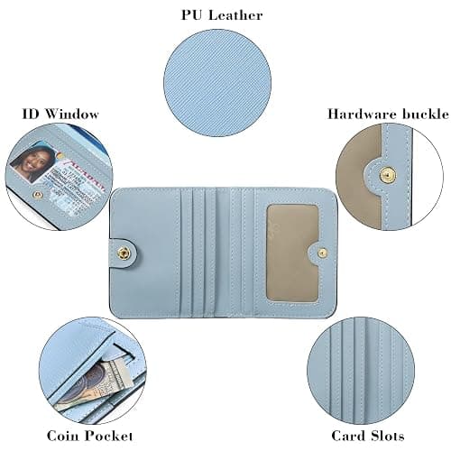 GAEKEAO Women's Wallet RFID Blocking Leather Compact Bi-fold Wallet for Woman Zipper Coin Pocket Small Ladies Purse with ID Window thumbnail 3