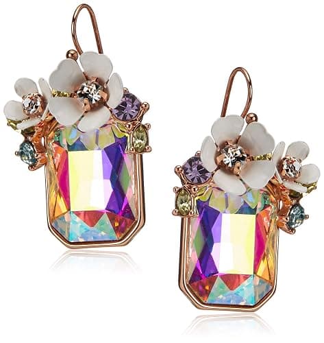 Flower Cluster Stone Drop Earrings - Image 1