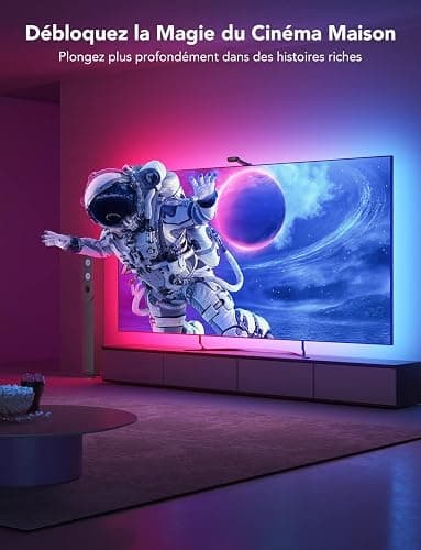 Govee T2 Envisual avec Double Caméras, Rétroéclairage LED RGBIC Wi-FI 3,6m pour Téléviseurs 55-65 Pouces, Double Perles Lumineuses, s'adapte aux TV Ultra-Fins thumbnail 8