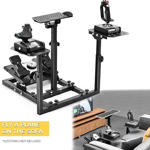 Marada Universal Flight Racing Sim Stand, Three axis adjustable, and hold mouse and keyboard, Fit for Thrustmaster Hotas Warthog/Logitech G29 G920/Honeycomb Alpha Bravo thumbnail 4