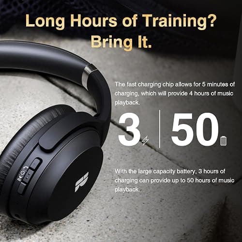 Bluetooth Headphones, Premium Active Noise Cancelling Wireless Headphones Over Ear, 50H Playtime, Hi-Res Audio, Deep Bass, Memory Foam Ear Cups for Travel, Home Office thumbnail 4