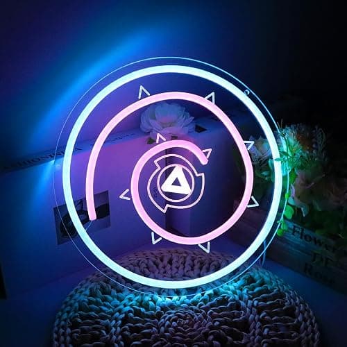 Steven Rose Shield Neon Signs for Wall Decor, 11.8 * 11.8 IN, Dimmable Rose Gem Shield Neon Lights for Bedroom Decor,Crystal Gems LED Lights for Bithday Gifts, Man Cave and Best Gifts for Fans - Image 1