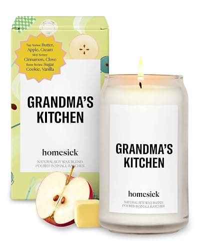 Homesick Scented Candles for Home (Grandma's Kitchen) - 13.75 oz Long-Lasting Natural Soy Wax Blend Jar Candle Gifts for Women & Men, 60-80 Hours Burn Time - Notes of Butter, Apple & Cream - Image 1