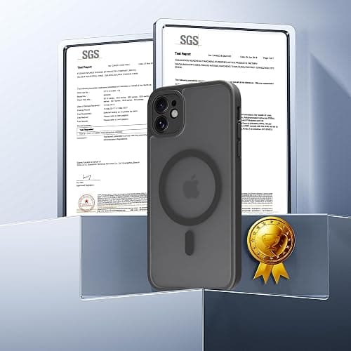 EUMADOVE for iPhone 11 Case [Compatible with Magsafe] Translucent Matte Phone Cover, [10 FT Military Grade Drop Protection] Slim Durable Shockproof Protective Bumper (Black Magnetic, iPhone 11) thumbnail 8