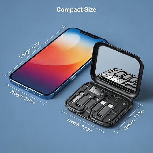 YANZIE USB Adapter Kit, Type-C to Lightning Adapter, USB-A to C, OTG, Black | Built-In Mirror, 12-Inch USB-C Cable and Micro-USB to C Converter for iPhone, Pixel and Galaxy thumbnail 5