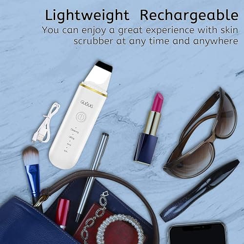 GUGUG Skin Scrubber Face Spatula Skin Spatula Pore Cleaner Blackhead Remover Tools for Facial Deep Cleansing-4 Modes -White thumbnail 7