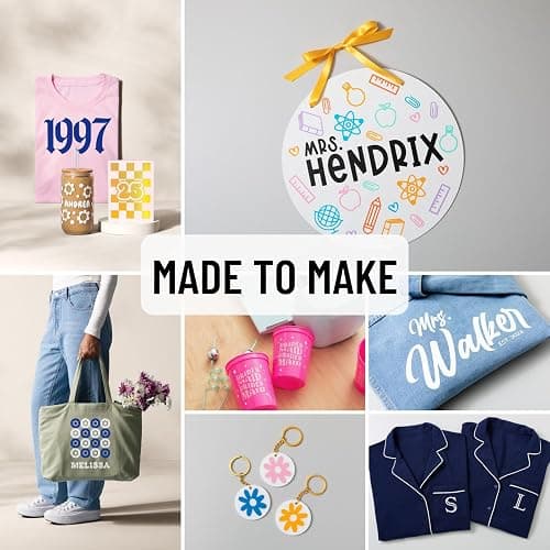 Cricut Explore 4 Machine with Vinyl and Iron-On Bundle - Beginner Friendly Craft Cutting Machine with Essential Materials, HTV and Adhesive Vinyl Variety Pack- DIY Decor Projects, Apparel and Decals thumbnail 3