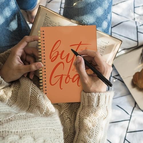 Wheatwin Bible Notebook, But God Christian Notebook Journal, Christian Gifts for Men Women, Inspirational Christian Hardcover Spiral Notebook 5.5x8.3 - Orange thumbnail 6