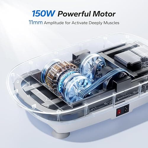 MERACH Vibration Plate, Whole Body Workout Powerful Quiet Vibration Plate Exercise Machine for Weight Loss and Shaping, Auto or Manual Speed Control, Built-in Bluetooth Speaker thumbnail 6