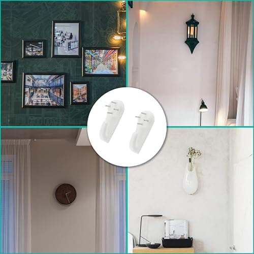 Auvotuis 20Pcs Non-Trace Wall Picture Hooks, Invisible Plastic Traceless Nail Screws Powerful Concrete Hard Wall Drywall Non-Mark Clock Hooks for Photo Frame Hangers (M,1.6x0.75 Inch) thumbnail 6