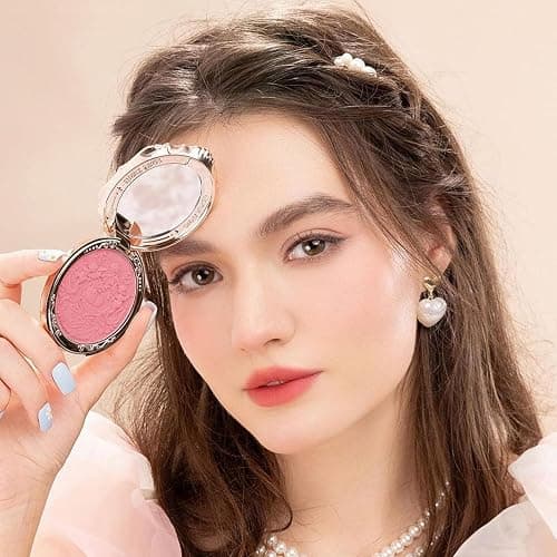 Flower Knows Strawberry Rococo Embossed Blush,Berry Pink Matte Powder Blush for Cheeks,Buildable & Blendable Face Makeup,Soft Long-Lasting Cute Make Up for Women & Girls,0.17 Oz(05 Berry Mary) thumbnail 4
