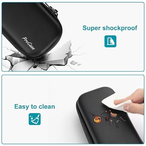 ProCase Pen Pencil Case, 2-Layer EVA Zipper Pencil Box Pouch Large Capacity Stationery Storage Organizer for School Office Supplies -Black thumbnail 7