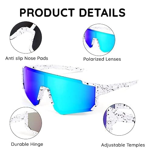 AGGKKY Polarized Kids Sunglasses, Youth Baseball Sunglasses for Boys Girls, Cycling Sun Glasses UV400 for Kids Ages 8-14 thumbnail 4