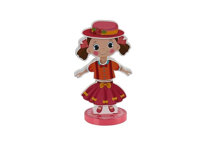 TOYSTER'S Magnetic Wooden Dress-Up Dolls Toy | Pretend Play Set Includes: 1 Wood Doll with 30 Assorted Costume Dress Ideas | Not Your Average Paper Doll | Great Gift Idea for Little Girls 3+ - Girl Dress-Up thumbnail 4