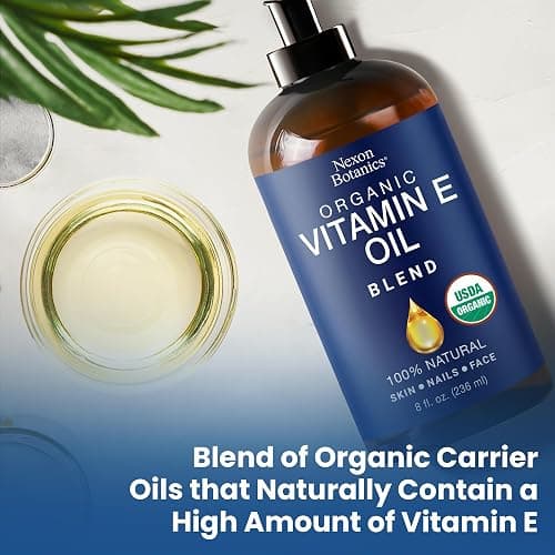 Organic Vitamin E Oil Blend 8 fl oz - Made from Pure, Natural Oils for Skin, Scars & Face - Aceite de Vitamina E - Nexon Botanics thumbnail 8