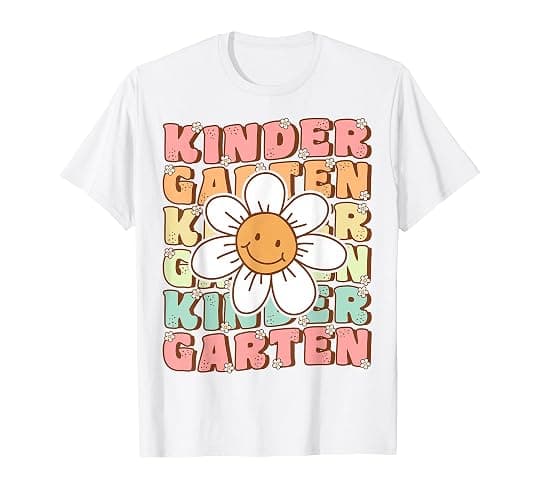 Groovy Kindergarten Back to School First Day of Kindergarten T-Shirt - Image 1