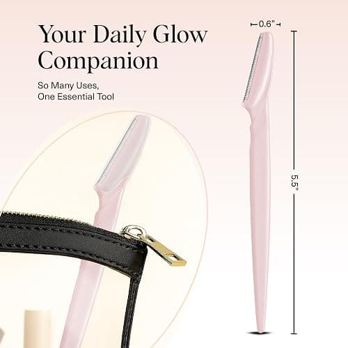 Kitsch Dermaplane Razor for Women Face – Face Razors for Women & Men, Eyebrow Trimmer & Face Shaver – Exfoliating Facial Razor & Skin Care Tool for Smoother Skin - Blush, 6 pcs thumbnail 5