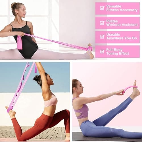 Janhemei Pilates Kit for Women, Pilates Equipment with 13'' Magic Circle, Pilates Ring and Ball Set with 5 Strength Bands, Hip Thrust Belt, Compact Workout Set at Home thumbnail 5