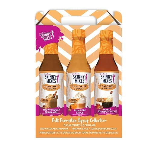 Jordan's Skinny Mixes Sugar Free Coffee Syrup, Holiday Fall Syrup Trio Coffee Flavoring Syrup, Zero Calorie Drink Mix for Lattes, Baking, Protein Shake, Dairy & Gluten Free, Kosher,12.7 Fl Oz, 3 Pack - Image 1