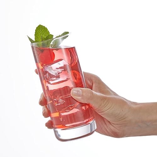 JoyJolt Faye 13oz Highball Glasses, 6pc Tall Glass Sets. Lead-Free Crystal Drinking Glasses. Water Glasses, Mojito Glass Cups, Tom Collins Bar Glassware, and Mixed Drink Cocktail Glass Set thumbnail 7