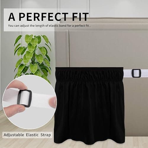 Easy-Going Bed Skirt for Queen or King Size Bed, 18 Inch Tailored Drop, Fitted with Adjustable Elastic Belt, Convenient to Use Without Lift The Mattress (Queen/King, Black) thumbnail 4