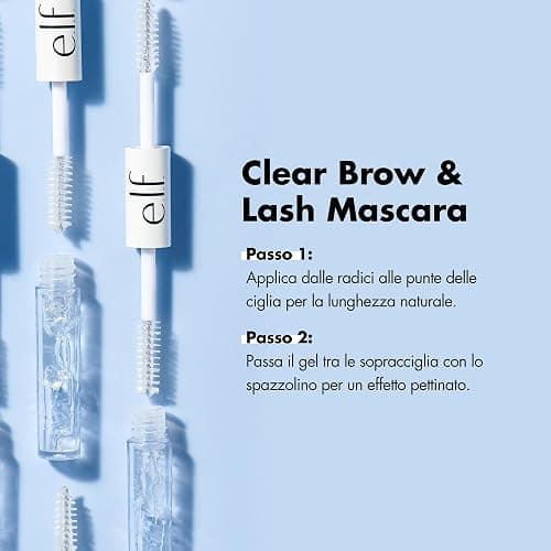 e.l.f. Clear Brow & Lash Mascara, Glossy, Shiny, Lightweight, Easy To Use, Conditions Hairs, Gives Brows Soft Flexible Hold, Compact, All-Day Wear 2.5ml, crystal (clear) thumbnail 3