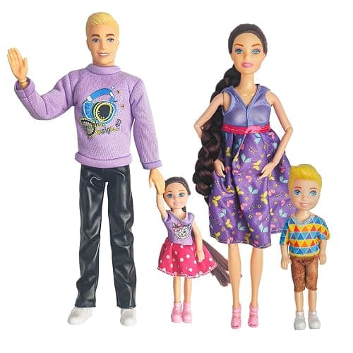 Interactive Family Toy Fun Action Figures Set, Imaginative Family Doll Play - Image 1