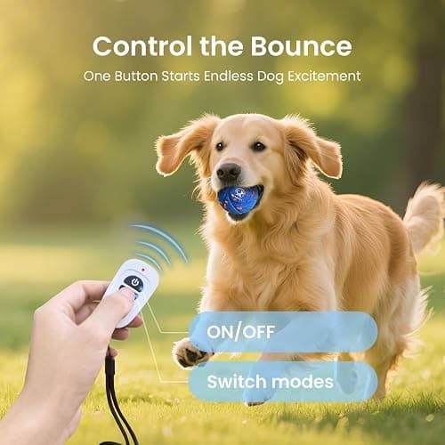 Ollapet Smart Interactive Dog Toy Ball - Auto Bouncing & Rolling, Chew-Resistant E-TPU Material, 3 Interactive Modes, IPX7 Waterproof, Smart Chase Pet Toy Ball for Medium and Large Dogs (Blue) thumbnail 4