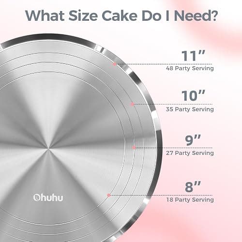 Ohuhu Cake Stand, Aluminium 12''Cake Turntable Decorating Bakery Supplies - BPA-Free Frosting Spinner Rotating Revolving Lazy Susan Perfect Gifts thumbnail 6