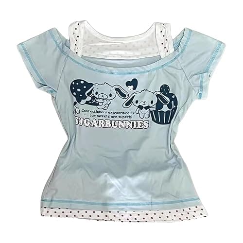 Cutecore Harajuku Y2k Baby Tee Cute Kawaii Emo Grunge Shirt Women Vintage Graphic Tees Short Sleeve Alt Tops 2000s - Image 1