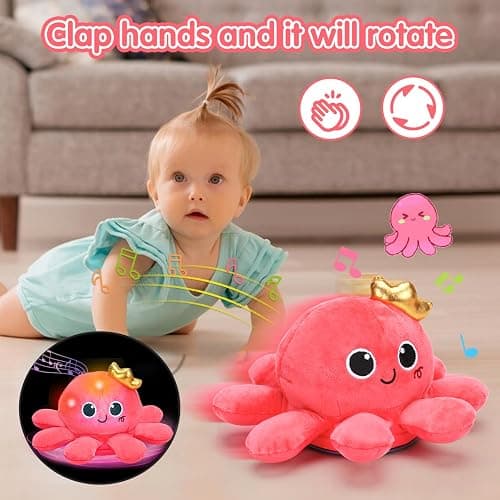 Baby Crawling & Walking Toys 6-12 Months Musical Octopus Plush Light up Stuffed Animal Dancing 1 Year Old Girl Gifts Music Sensory Walking Toy 0-6 7 8 9 Months Learning Newborn Baby Girl Birthday Gift thumbnail 3