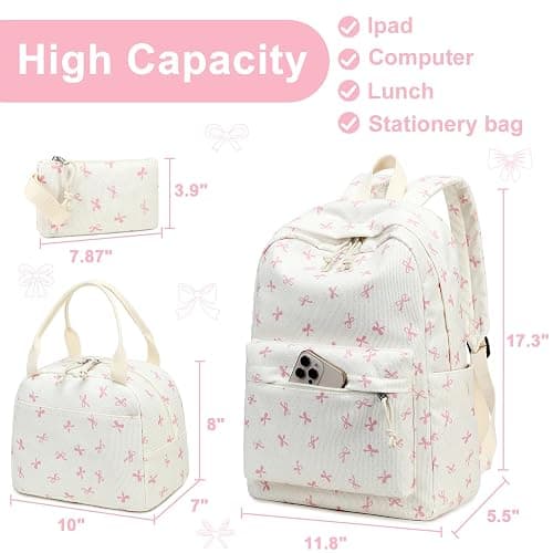 LEDAOU Backpack for Girls School Bag Kids Bookbag Teen Backpack Set Daypack with Lunch Bag and Pencil Case | Kids, Bookbag, Daypack, with Lunch Bag, and Pencil Case thumbnail 5