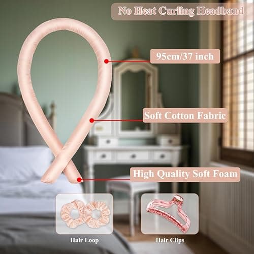 Vekola Heatless Hair Curler for Long Hair,Soft and Comfortable Sleep Heatless Curls Say Goodbye to Heat Damage (Pink) thumbnail 2