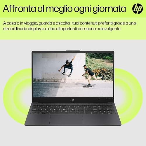 HP Laptop 15-fd0010sl, Intel N100, RAM 8GB DDR4, SSD 128GB UFS, Intel UHD, Display 15.6” HD SVA 250 Nits, Antiriflesso, Ultraslim, 720p TNR Privacy Cam, Windows 11 S, Grigio lavagna thumbnail 10