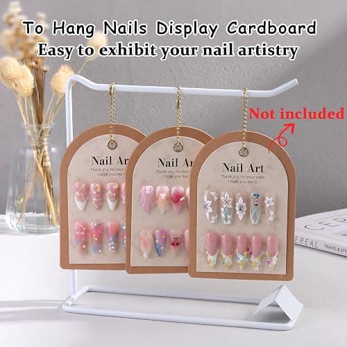 150 Pcs Nail Swatch Sticks with Ring & Nail Art Display Stand Storage Rack, Clear Fan-shaped Display for Nail Art Polish Practice, False Nail Sample Tips Nail tech Supplies for Home or Salon Use thumbnail 5